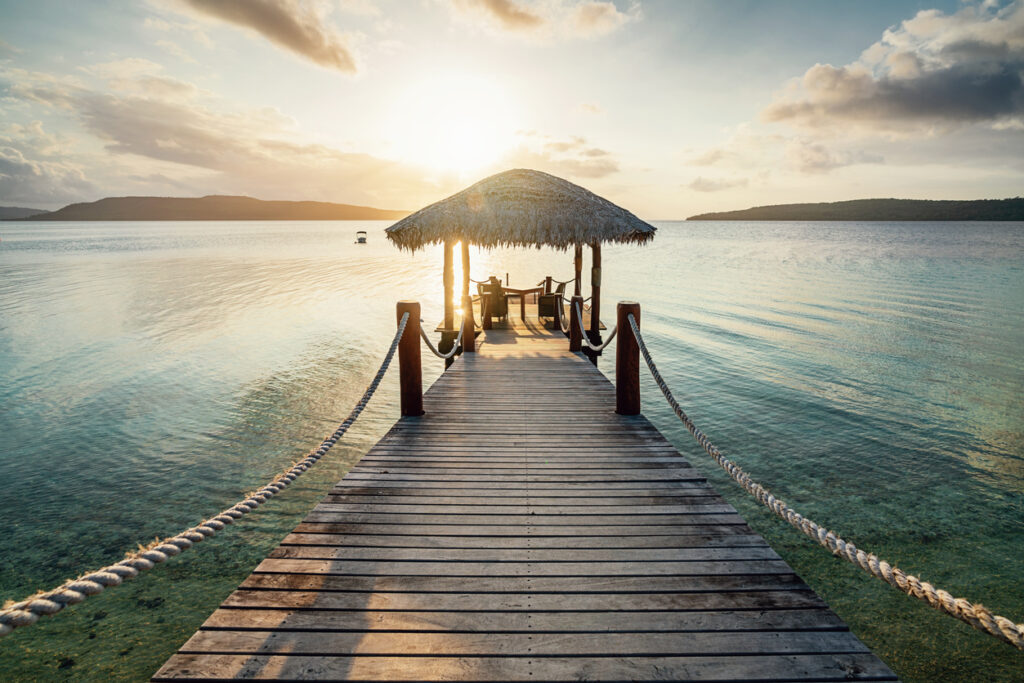 Vanuatu Romantic Sunset Jetty Efate Island